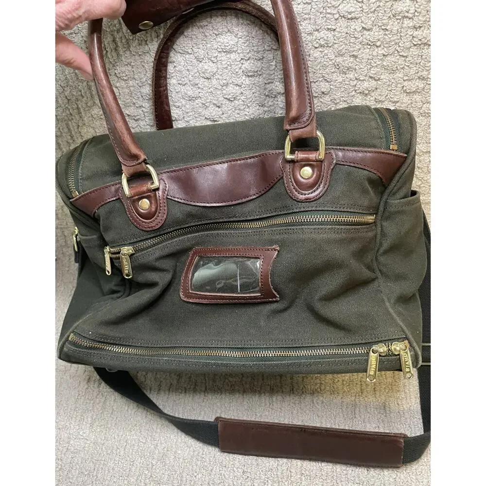 Orvis Bag Fly Fishing Water Resistant Lining Battenkill Olive Canvas Leather